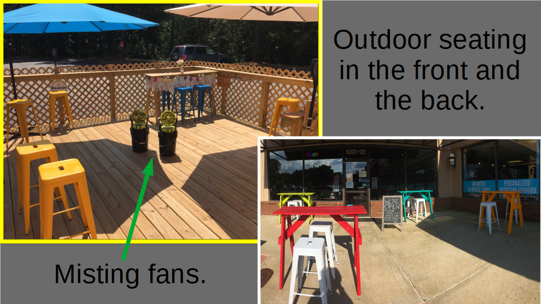Outdoor Seating in the Front and Back